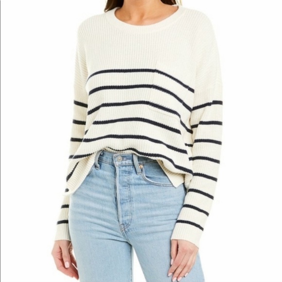 Madewell Sweaters - Madewell Thompson Pocket Pullover Sweater in Nautical Stripe